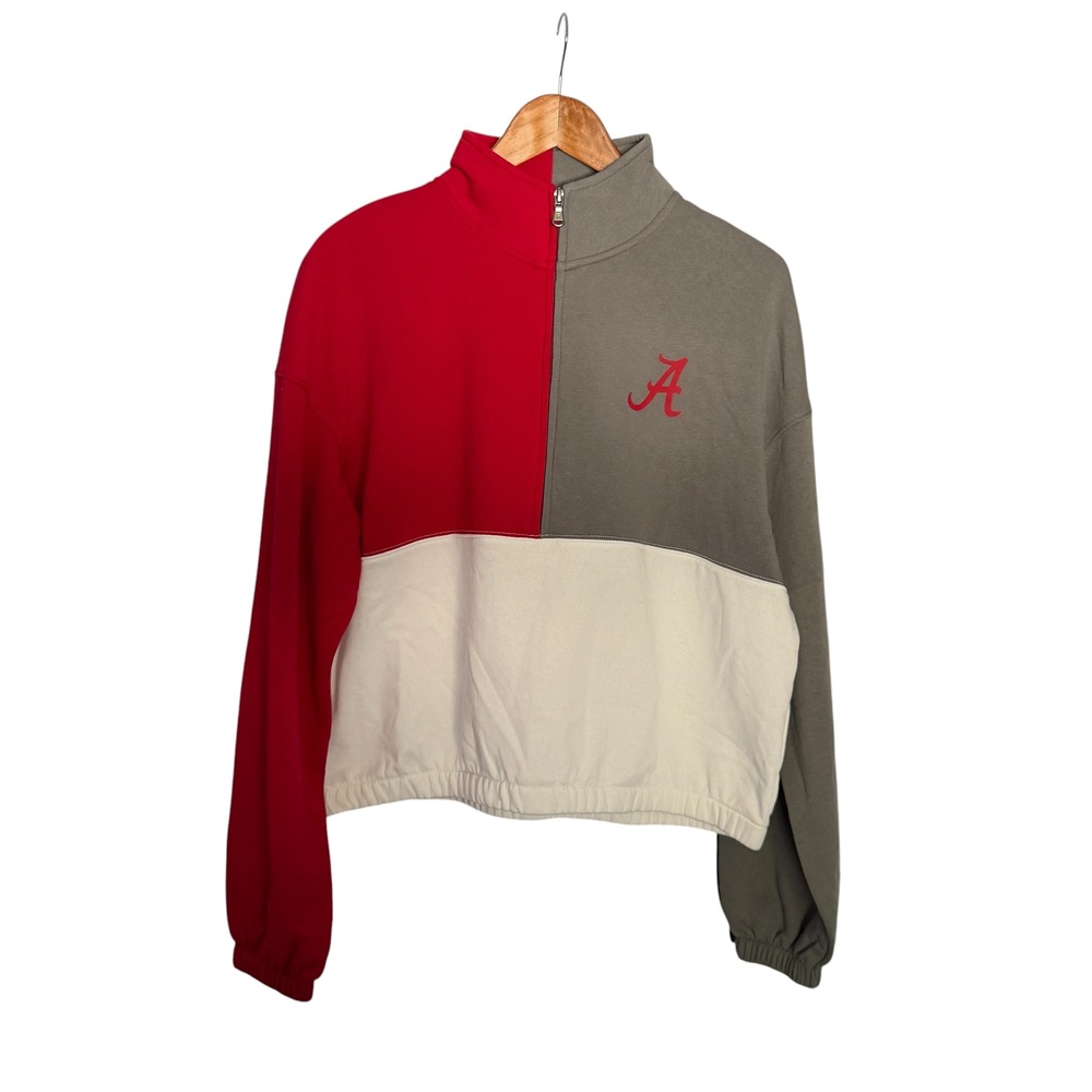 Alabama Crimson Tide Womens Half Zip Cropped Pullover - Size Large *NWT*